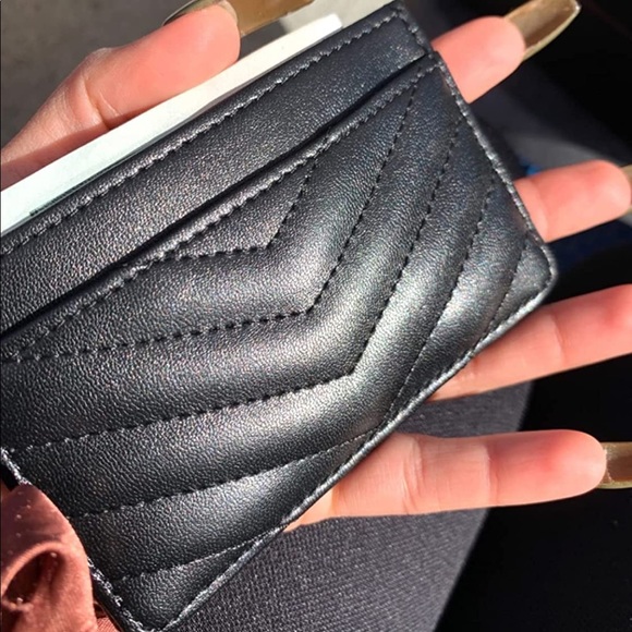 NWT AUNER LEATHER Quilted Black Credit Card Holder Wallet w/ RFID Blocking - Picture 3 of 6